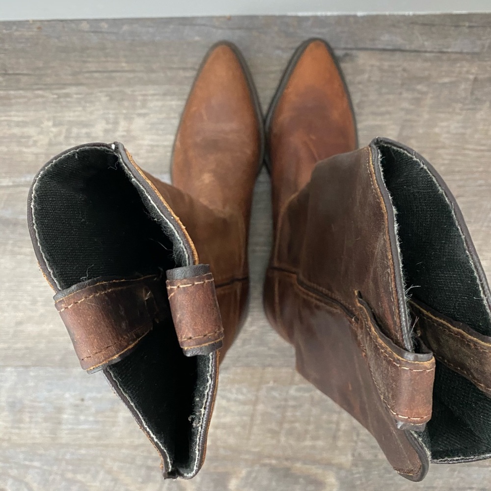 Capezio BOHO Brown Leather Western Boots 5 - Picture 6 of 8